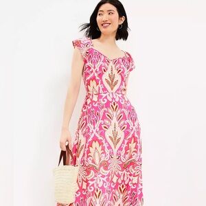 ✨LOFT Flutter Sleeve Midi Dress✨